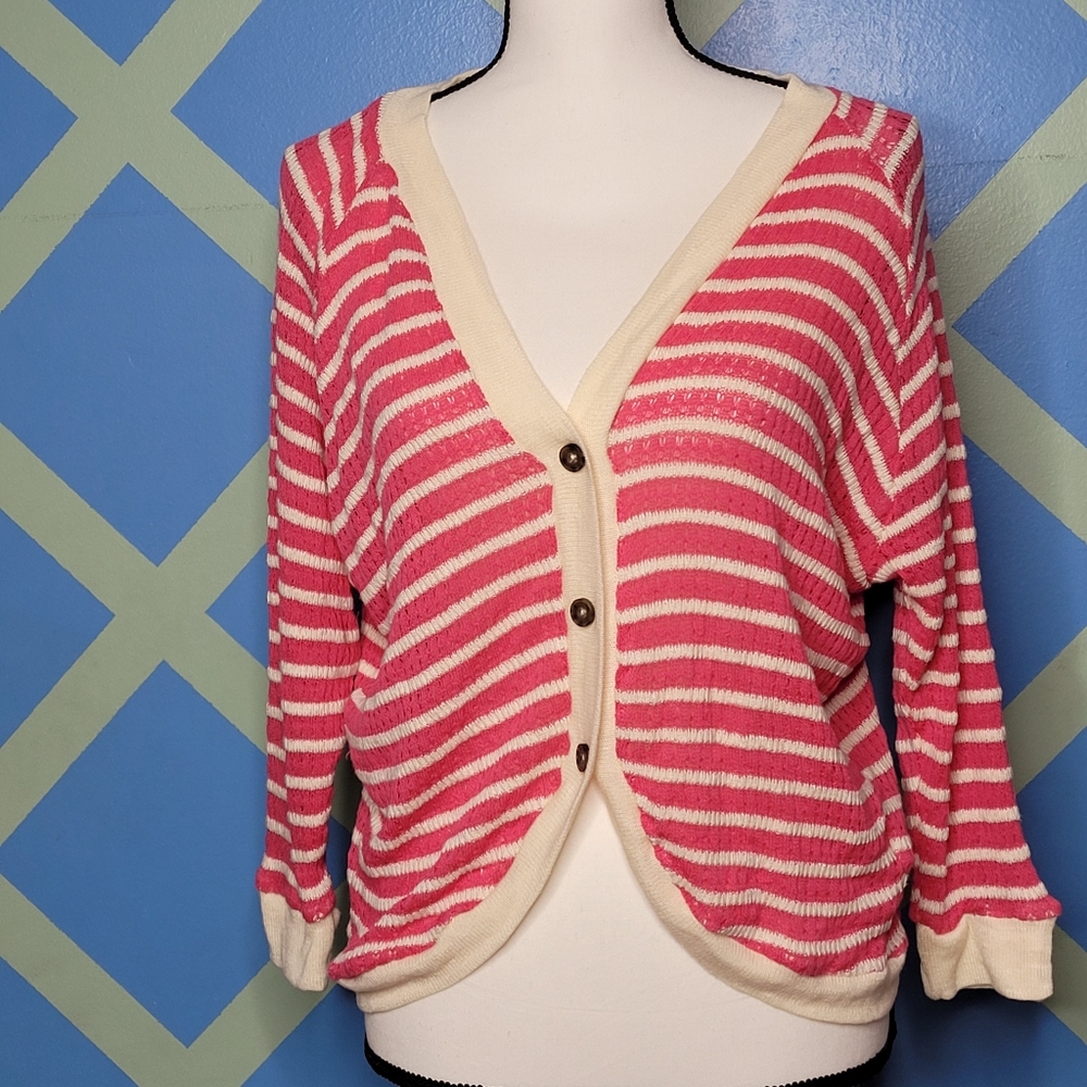 Splendid striped button Cardigan